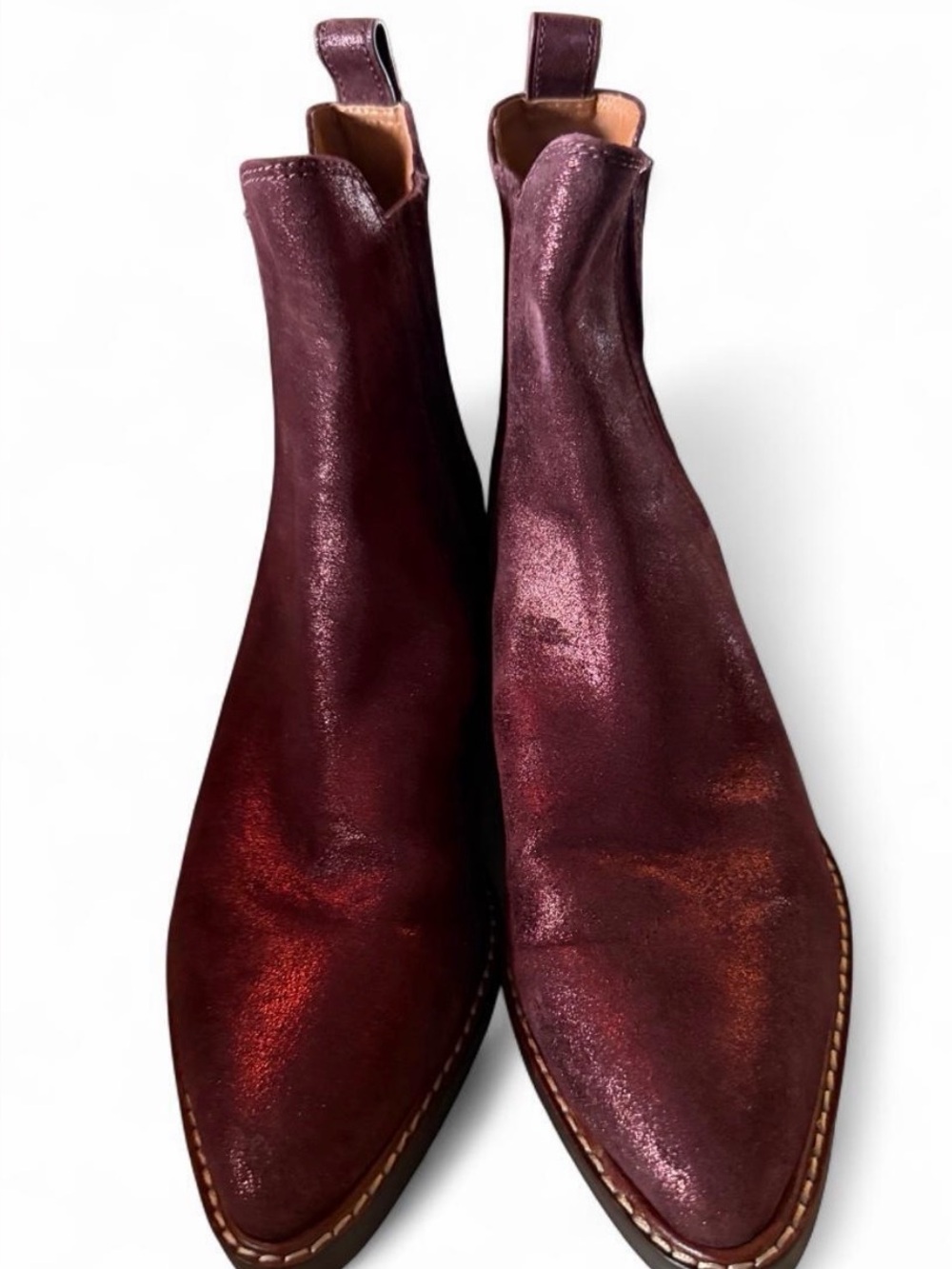 Coach Women's Burgundy Suede Ankle Booties